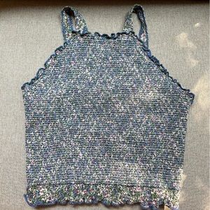 Anthropologie smocked halter top